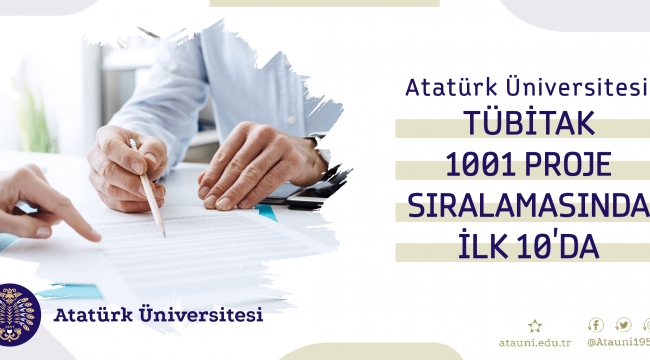 Atatürk Üniversitesi, Proje Sıralamasında İlk 10'da