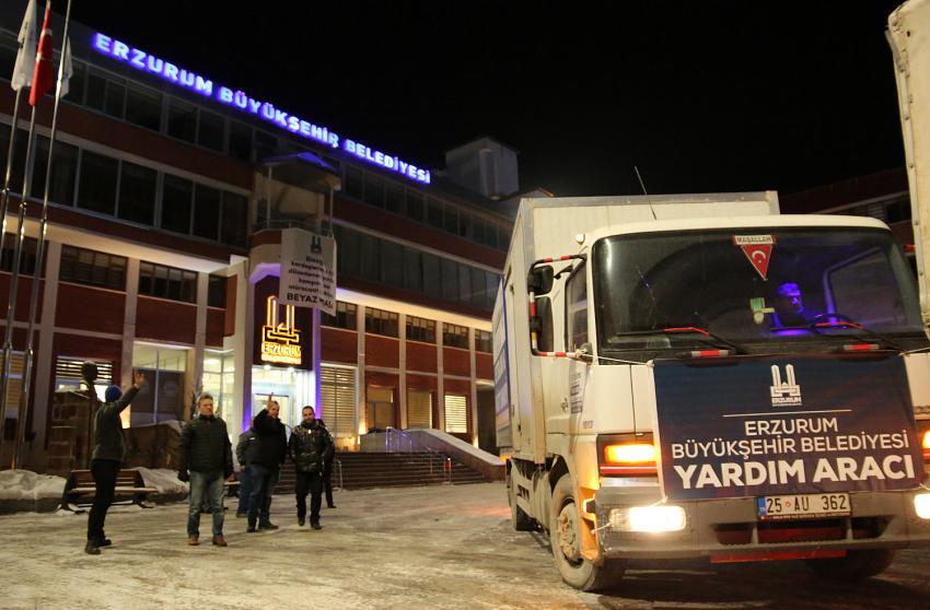 Erzurum'dan Deprem Bölgesine Sevgi Seli