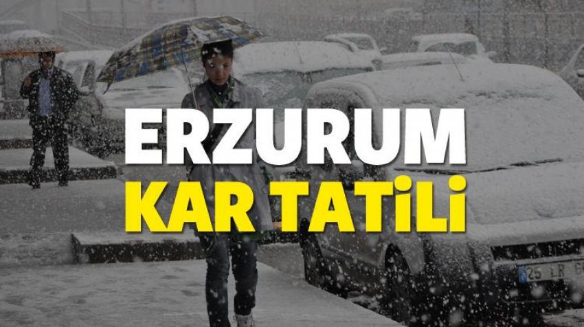 Erzurum'da eğitime kar tatili