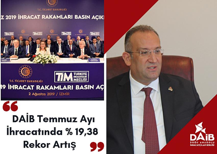 DAİB Temmuz Ayı İhracatında 19,38 Rekor Artış