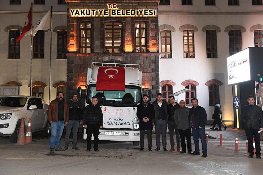 Yakutiye Belediyesi ve Pazarcı Esnafından Elazığ'a Yardım Eli